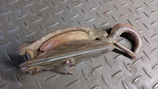 Vintage pulley metal hook rope cable roping cabling slide sliding zipline