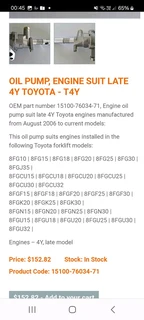 Oil pump for Toyota 4Y 4YT