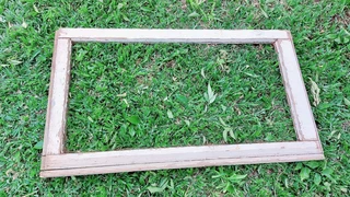 Vintage antique window frame wood wooden building material