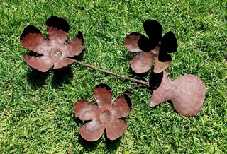 Rustic decor rustica metal art rusted flowers