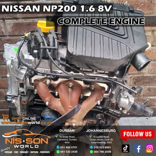 Nissan Np200 1.6 8v Complete Engine