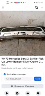 Silver Chrome Down Bumper Grill Mercedes Benz X Bakkie For Sale 0718191733 WhatsApp Kato Auto Spare