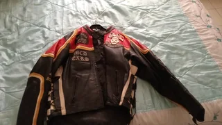 Original biker leather jacket ,medium in size in very good condition, bought from UK,never been used