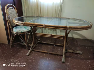 Bamboo cane dining set