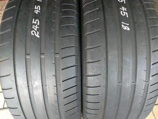 2x 245/45/18 normal dunlops Tyres 85%tread excellent condition