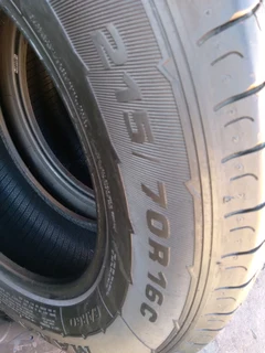 4x 215/70/16C for H1 Hyundai and bakkies fairly used Tyres 80%tread excellent conditions