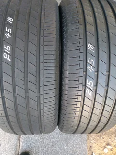 2x 215/45/18 Bridgestone Tyres very good conditions call or whatsapp (0736160110)