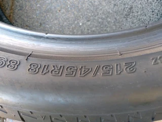2x 215/45/18 Bridgestone Tyres very good conditions call or whatsapp (0736160110)