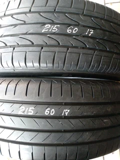 2x 215/60/17 Bridgestone Tyres very good conditions call or whatsapp (0736160110)