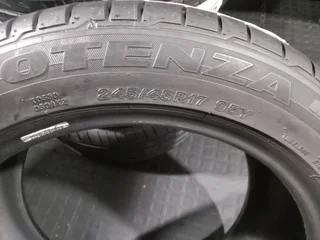 2x 245/45/17 run flat Bridgestone Potenza 90% tread