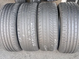 4x 205/55/16 normal continentals Tyres 85% tread