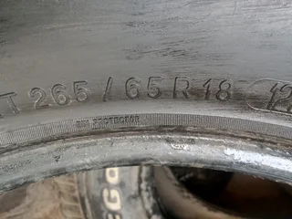 2x 265/65/18 BF Goodrich All-terrain ko2 white writing Tyres 90% tread