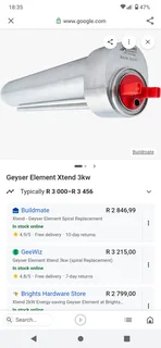 Energy saving geyser element