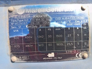 MTU generator 930 kva
