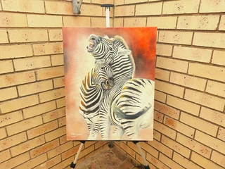 Zebra's Oil painting 71cm x 55cm
