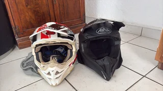 Shoei and airoh dirtbike helmets