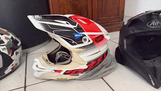 Shoei and airoh dirtbike helmets