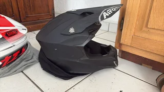 Shoei and airoh dirtbike helmets