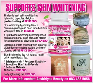 Aashariyas radiant skin lightening whitening products