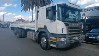 Scania P410 16ton tag axle dropside for sale