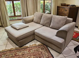 Coricraft  light grey corner couch