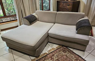Coricraft  light grey corner couch