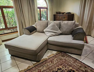 Coricraft  light grey corner couch