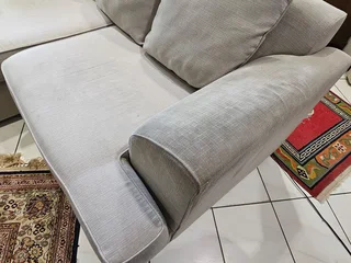 Coricraft  light grey corner couch