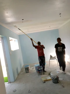 Tiling, painting and paving