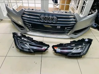 Audi A4 B9 complete bumper with both LED headlights set