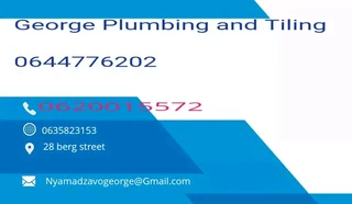 Plumbing and Tiling installation 0620015572.0644776202