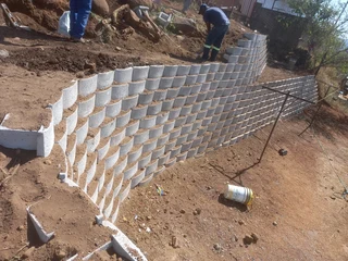 Retaining blocks and Concrete