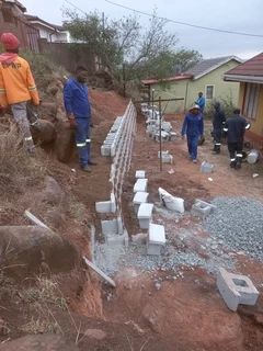 Retaining blocks and Concrete