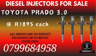 Toyota Prado 3.0 Diesel Injectors For Sale Washers Included