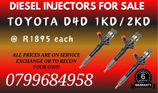 Toyota D4d 1kd/ 2kd Diesel Injectors For Sale Courier Services Available