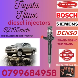 Toyota Hilux Diesel Injectors/ We Recon And Sell On Exchange