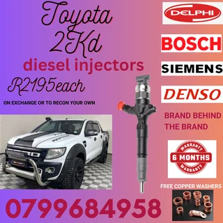 Toyota D4d 2kd Diesel Injectors/ We Recon And Sell On Exchange