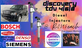 Discovery Tdv 4/6 & 8 Diesel Injectors/ 6 Months Warranty