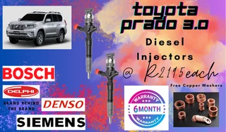 Toyota Prado 3.0 Diesel Injectors/ Free Copper Washers