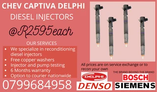 Chev Captiva Delphi Diesel Injectors/ 6 Months Warranty