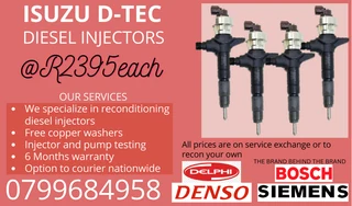 Isuzu D-tec Diesel Injectors/ Free Copper Washers
