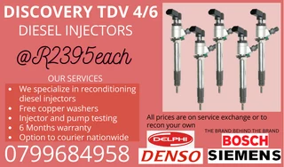 Discovery Tdv 4/6 Diesel Injectors/ 6 Months Warranty