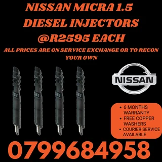 Nissan Micra 1.5 Diesel Injectors/ 6 Months Warranty