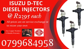 Isuzu D-tec Diesel Injectors/ We Recon And Sell On Exchange