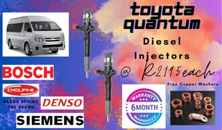 Toyota Quantum Diesel Injectors/ 6 Months Warranty