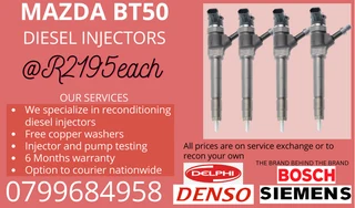 Mazda Bt50 Diesel Injectors/ We Recon And Sell On Exchange