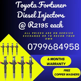 Toyota Fortuner Diesel Injectors/ We Recon And Sell On Exchange