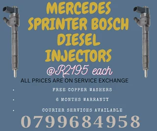 Mercedes Sprinter Bosch Diesel Injectors/6 Months Warranty