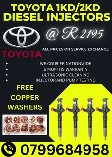 Toyota D4d 1kd/2kd Diesel Injectors/ We Recon And Sell On Exchange