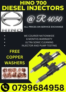 Hino 700 Diesel Injectors/ 6 Months Warranty